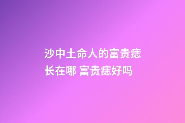 沙中土命人的富贵痣长在哪 富贵痣好吗